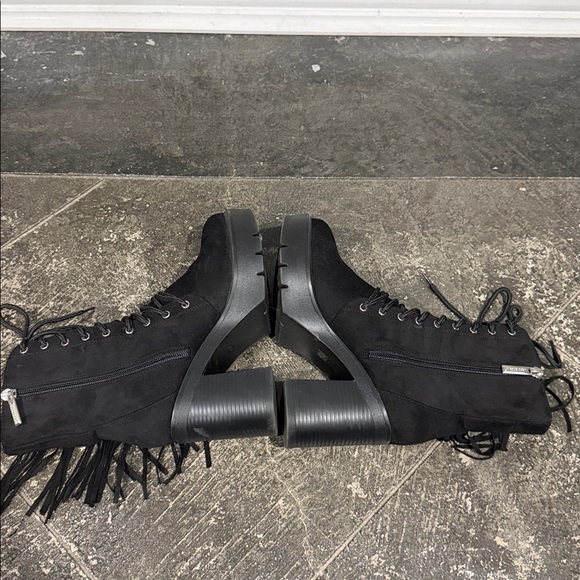 Cape Robbin Black Felicia Western Style Faux Suede Boots 6 - Picture 4 of 7